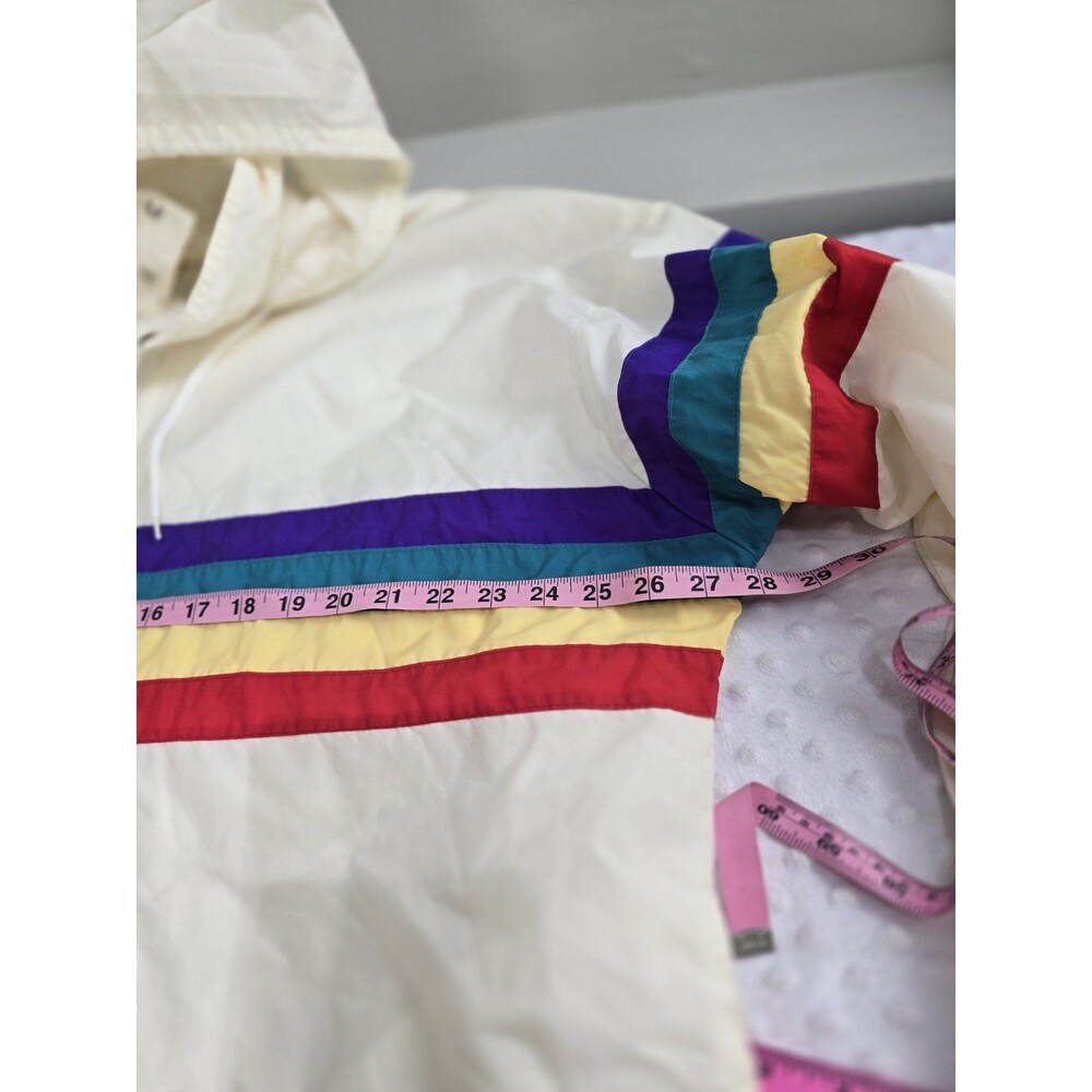 Vintage 80'S Arnold Palmer Golf Jacket 2 Pocket Mens XL Windbreaker Rainbow Hood - Picture 7 of 16